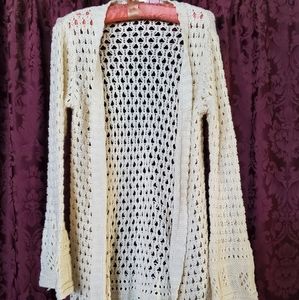 Crocheted Open Cardigan